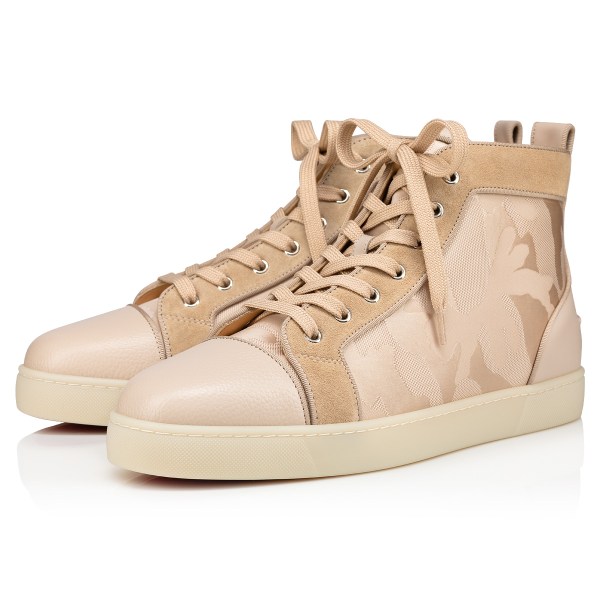 Beige Men's Christian Louboutin Louis High Top Sneakers | uubQDnjx