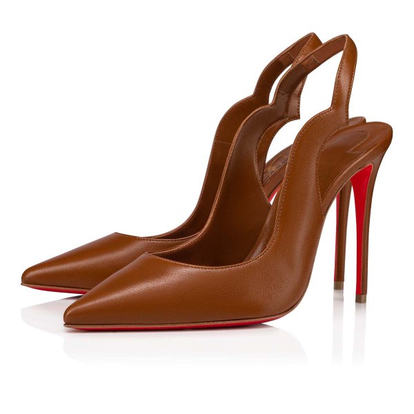 Beige Women's Christian Louboutin Hot Chick Sling Heels | EeUszTQi