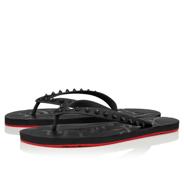 Black Men's Christian Louboutin Loubi Flip Man Sandals & Slides | IlsfTy0p