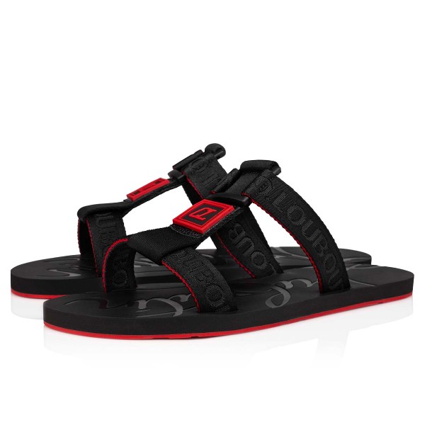 Black Men's Christian Louboutin Surf Sandals & Slides | ZpGg3TsF