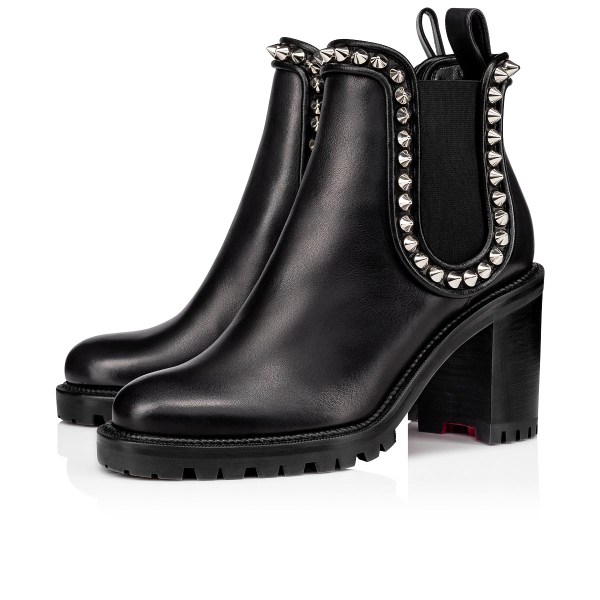 Black / Silver Women's Christian Louboutin Capahutta Ankle Boots | rj3Lu7jV