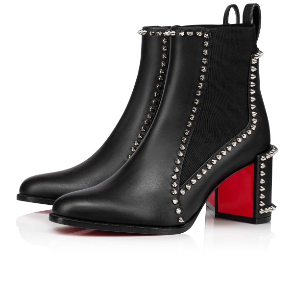 Black Women's Christian Louboutin Out Line Spike Ankle Boots | ur43adOA