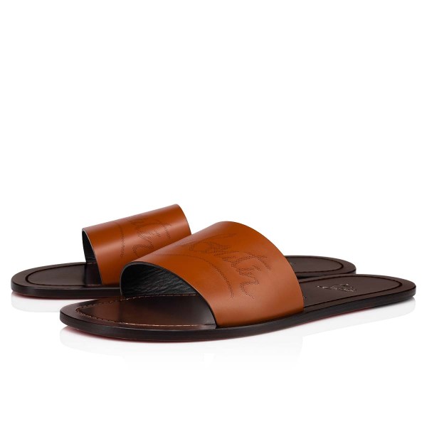 Brown Men's Christian Louboutin Coolraoul Sandals & Slides | CGx7TfEq