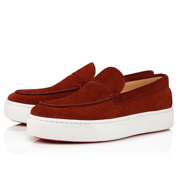 Brown Men's Christian Louboutin Paqueboat Low Top Sneakers | 3OnZCOBE