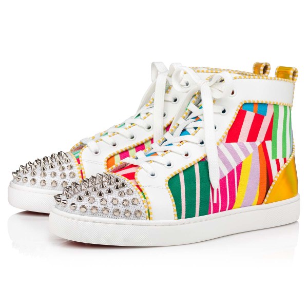 Multicolor Men's Christian Louboutin Lou Spikes High Top Sneakers | hSafbeId