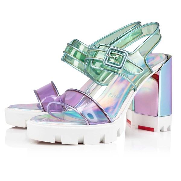 Multicolor Women's Christian Louboutin Duniss Lug Sandals & Slides | vhibqkaA