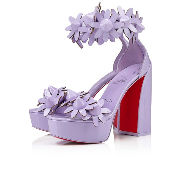 Purple Women's Christian Louboutin Daisy Spikes Alta Sandals & Slides | SaGcVm8q