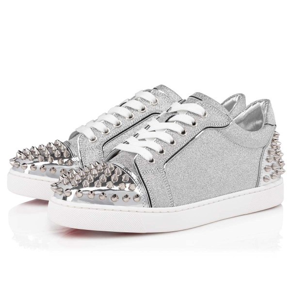 Silver Women's Christian Louboutin Vieira 2 Sneakers | qAYKhDPJ