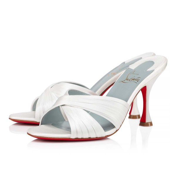 White / Blue Women's Christian Louboutin Nicol Is Back Mules | UDjzSwEN