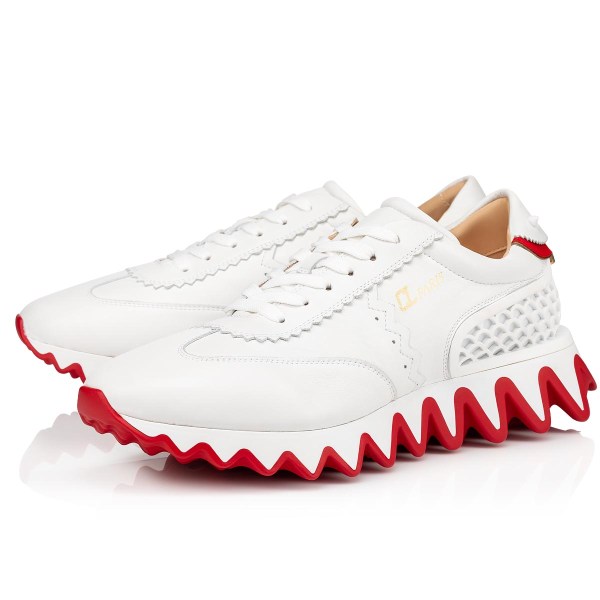 White Men's Christian Louboutin Loubishark Man Low Top Sneakers | uHbszAVQ