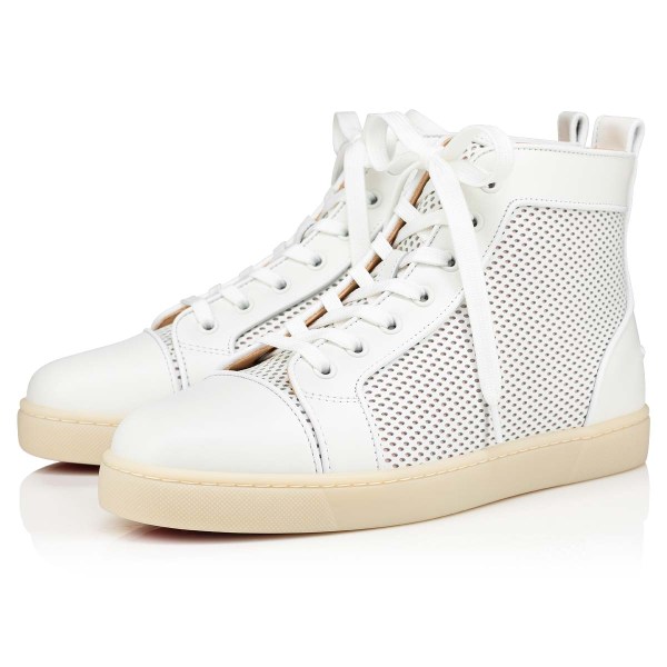 White Men's Christian Louboutin Louis High Top Sneakers | TAjMHGXf