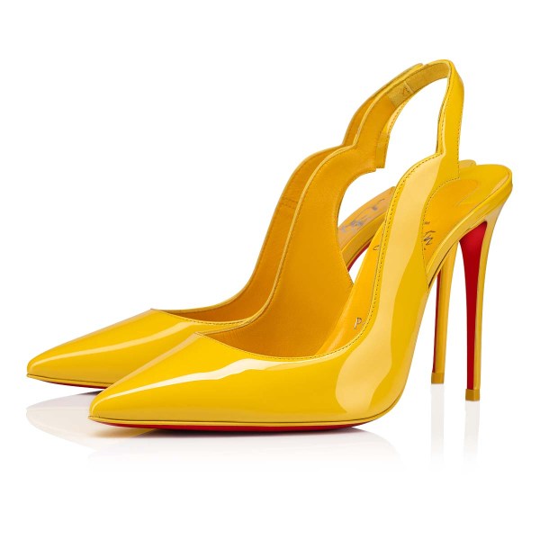 Yellow Women's Christian Louboutin Hot Chick Sling Heels | mx8GEm82