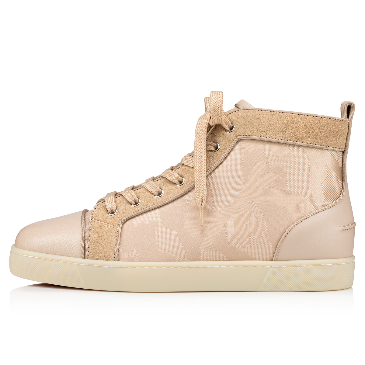 Beige Men's Christian Louboutin Louis High Top Sneakers | uubQDnjx