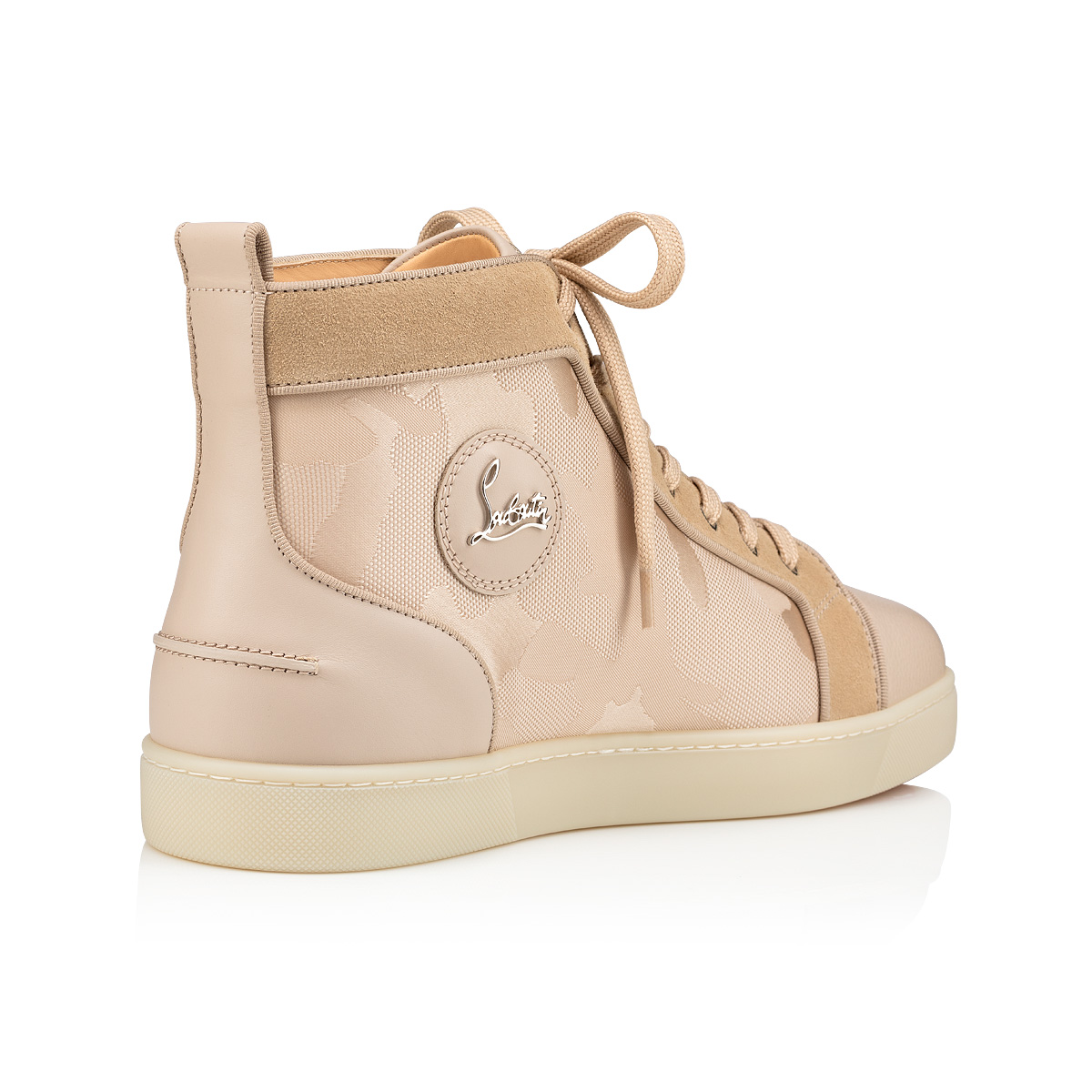 Beige Men's Christian Louboutin Louis High Top Sneakers | uubQDnjx