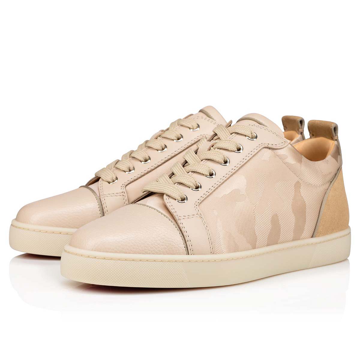 Beige Men\'s Christian Louboutin Louis Junior Low Top Sneakers | teKW4pux