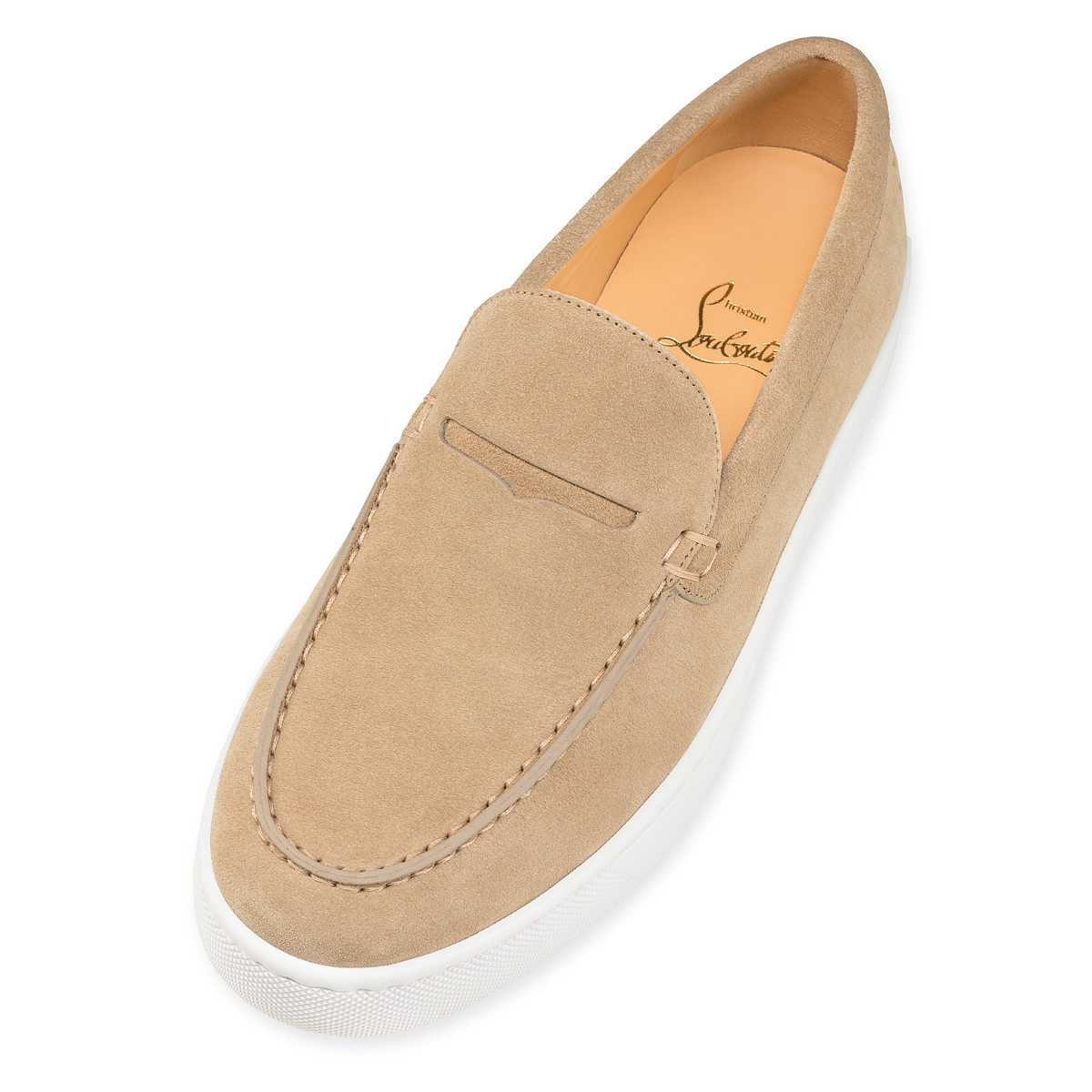 Beige Men's Christian Louboutin Paqueboat Low Top Sneakers | DrOKF76S