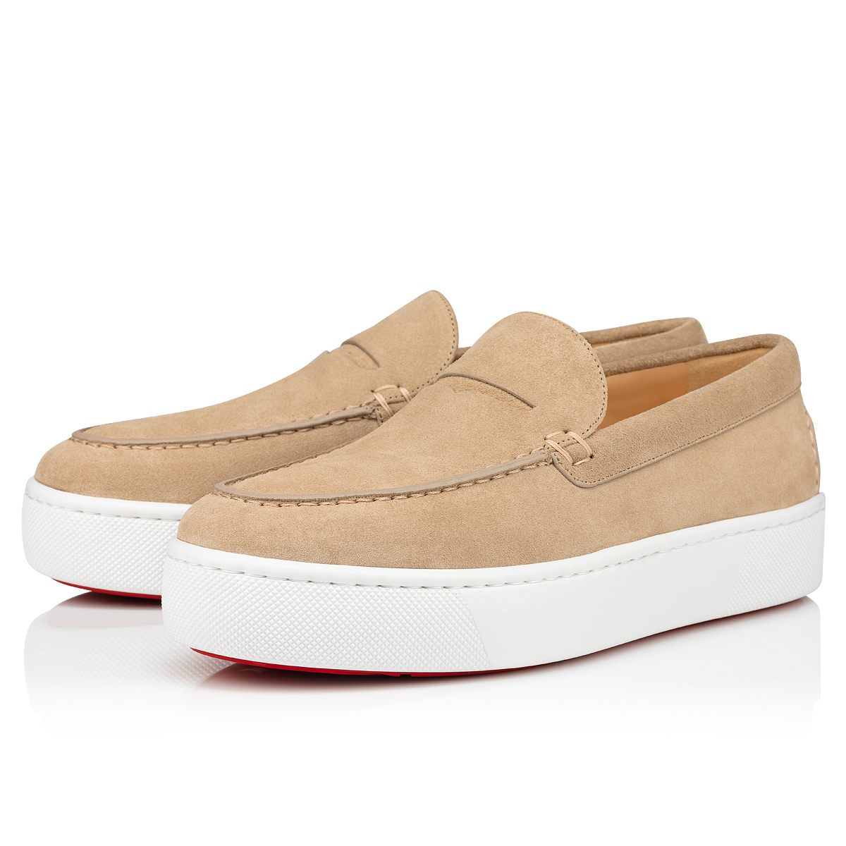 Beige Men\'s Christian Louboutin Paqueboat Low Top Sneakers | DrOKF76S