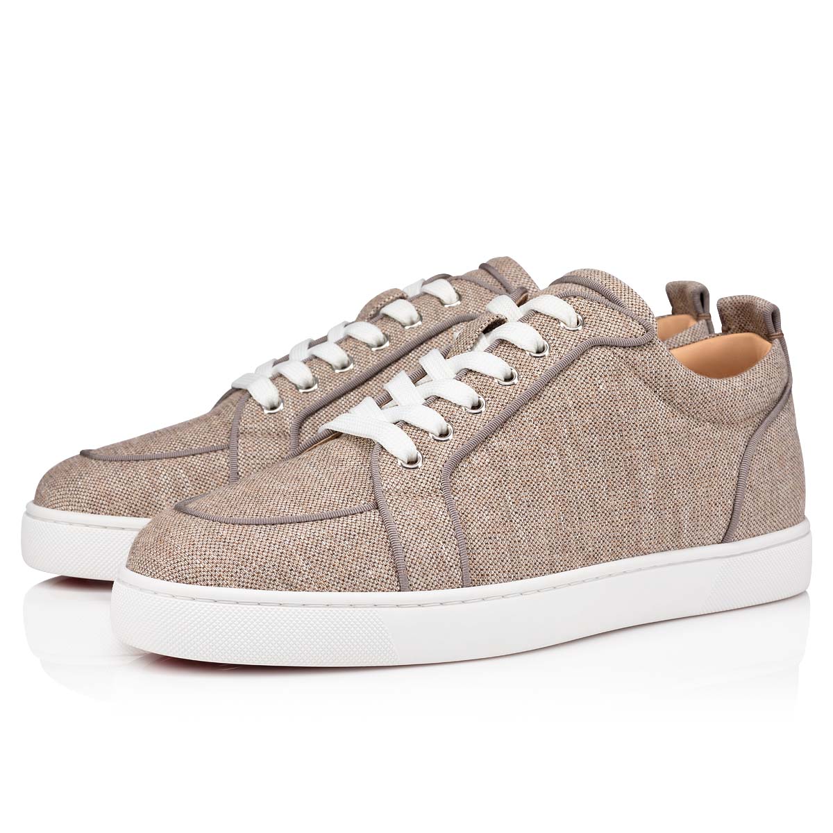 Beige Men\'s Christian Louboutin Rantulow Low Top Sneakers | 2ufzEtra