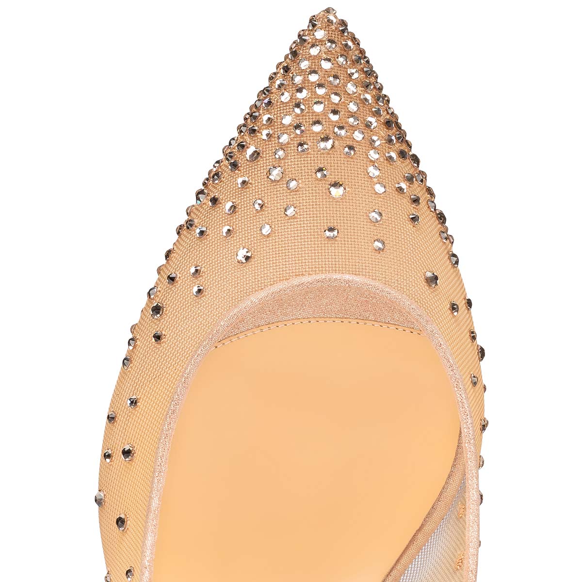 Beige Women's Christian Louboutin Follies Strass Sling Heels | HimeWLyK