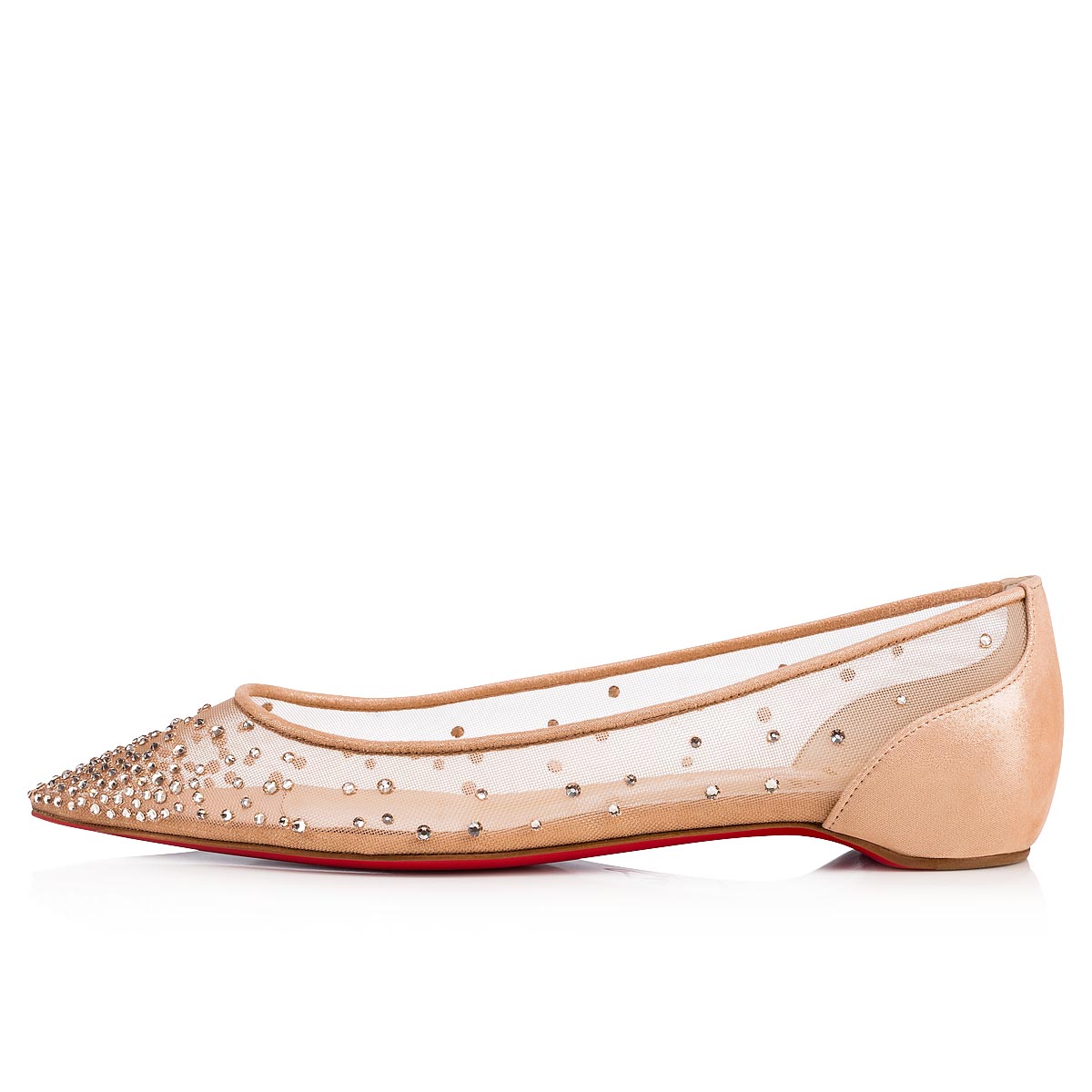 Beige Women's Christian Louboutin Follies Strass Flats | VAVppRDJ