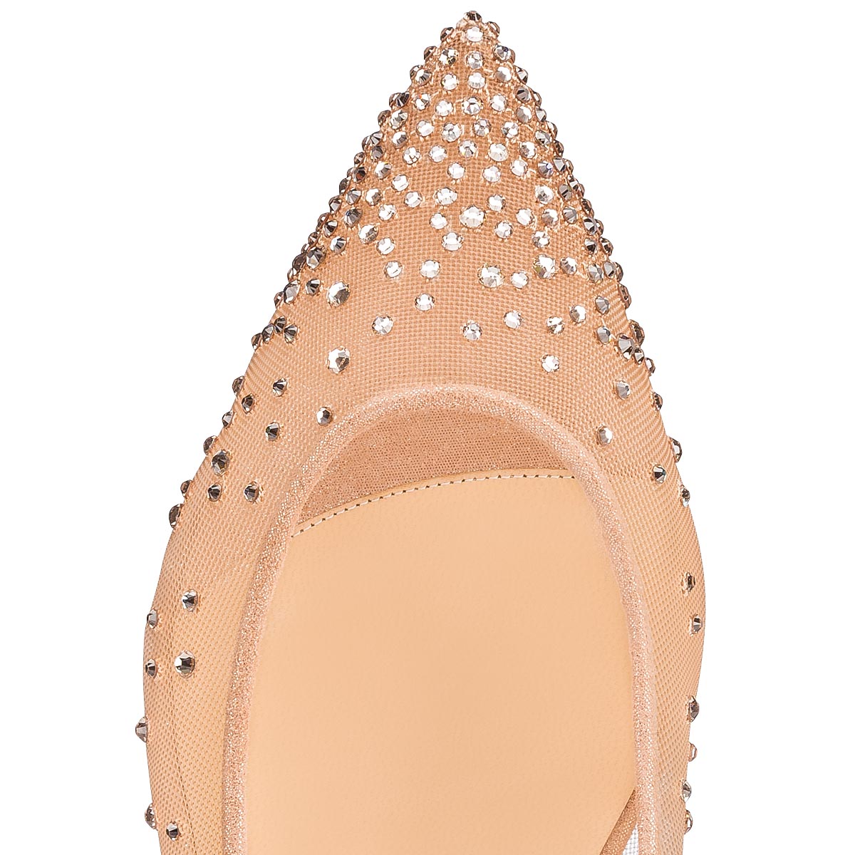 Beige Women's Christian Louboutin Follies Strass Flats | VAVppRDJ