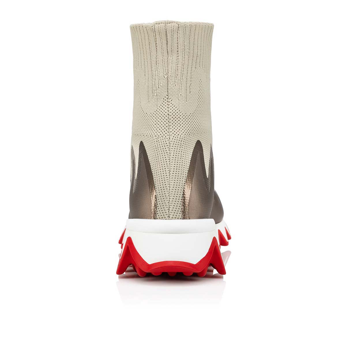 Beige Women's Christian Louboutin Sharky Sock Sneakers | qnC5lCPT