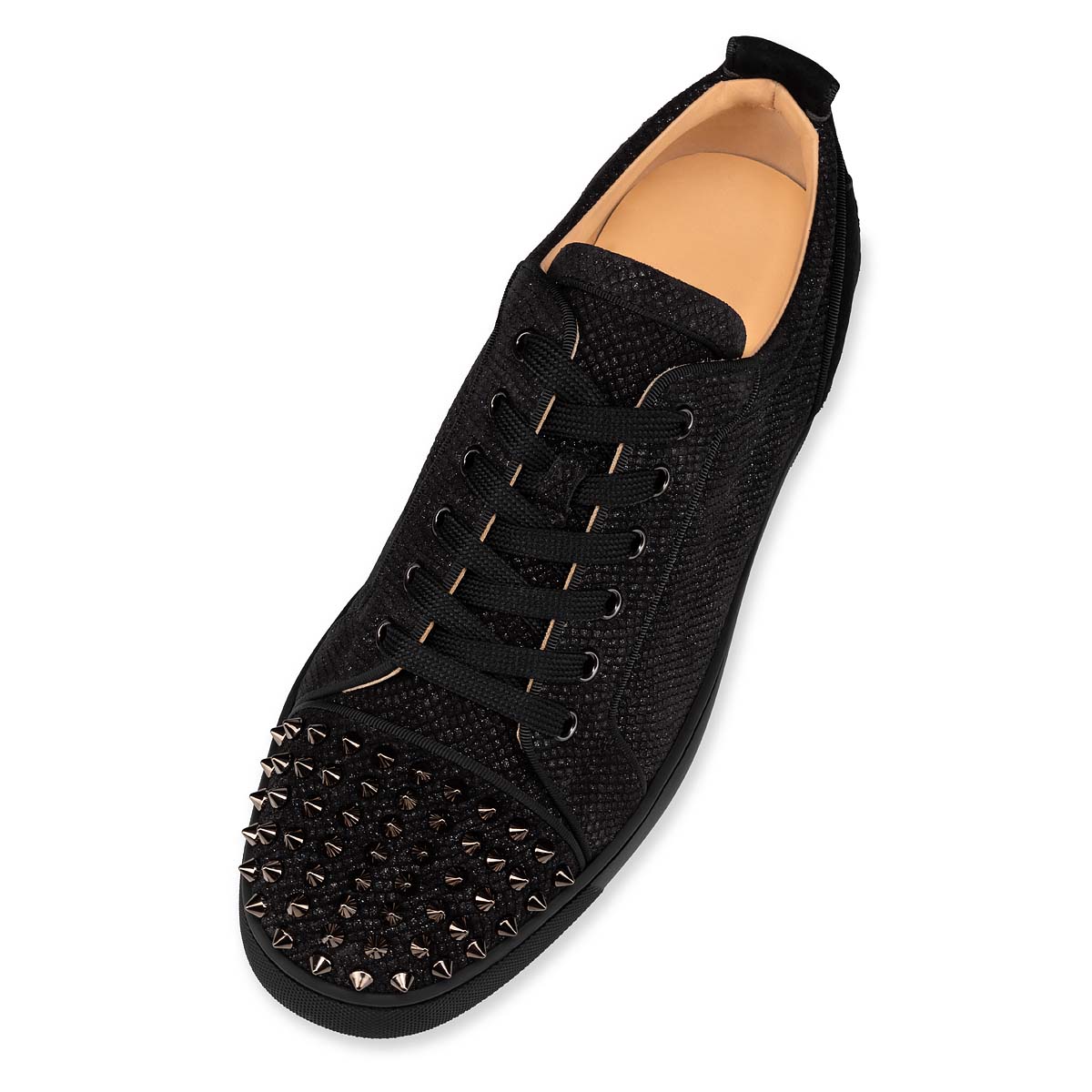 Black / Black Men's Christian Louboutin Fun Louis Junior Spikes Low Top Sneakers | e4xJFAtq