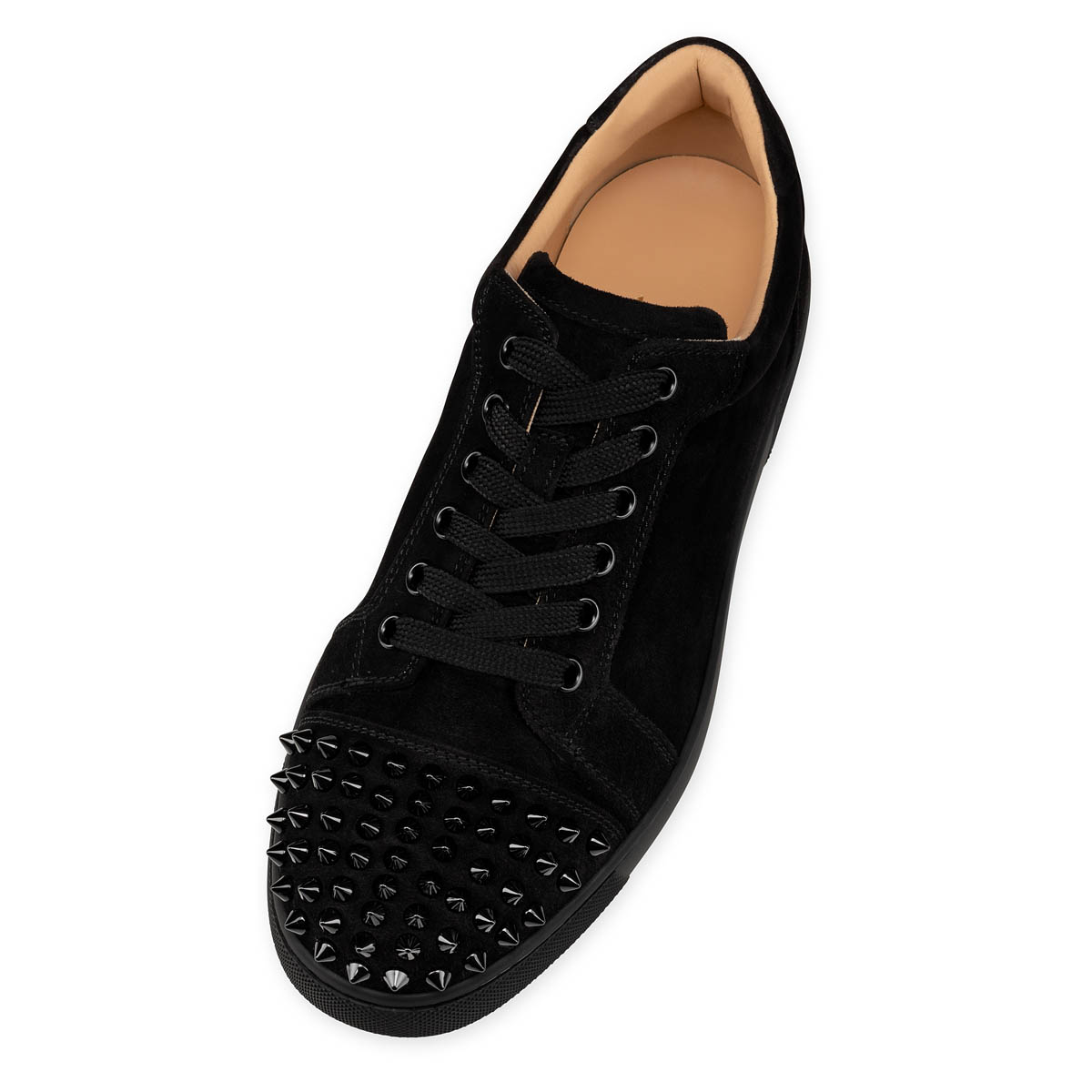 Black / Black Women's Christian Louboutin Vieira Spikes Sneakers | QagBTLLe