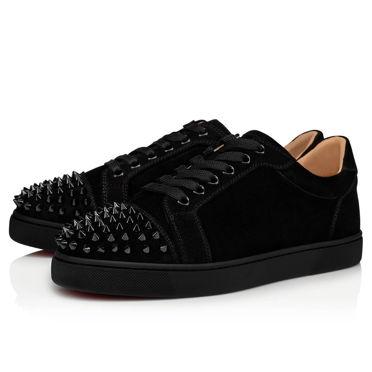 Black / Black Women\'s Christian Louboutin Vieira Spikes Sneakers | QagBTLLe