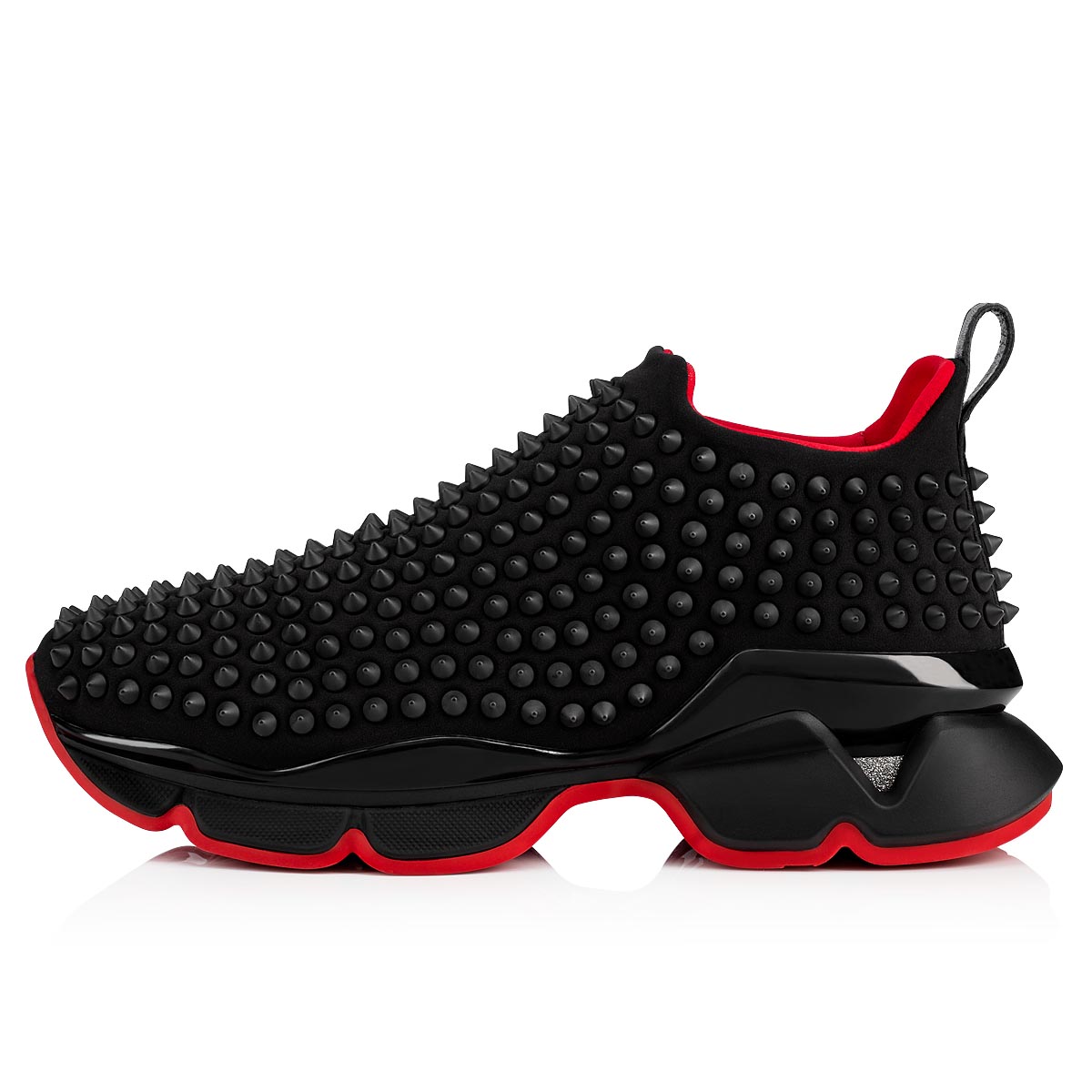 Black / Black Women's Christian Louboutin Spike Sock Sneakers | xW85HanU