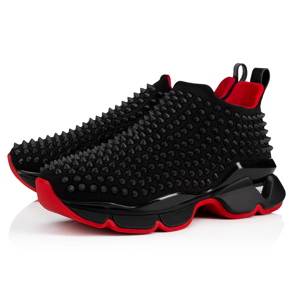 Black / Black Women\'s Christian Louboutin Spike Sock Sneakers | xW85HanU