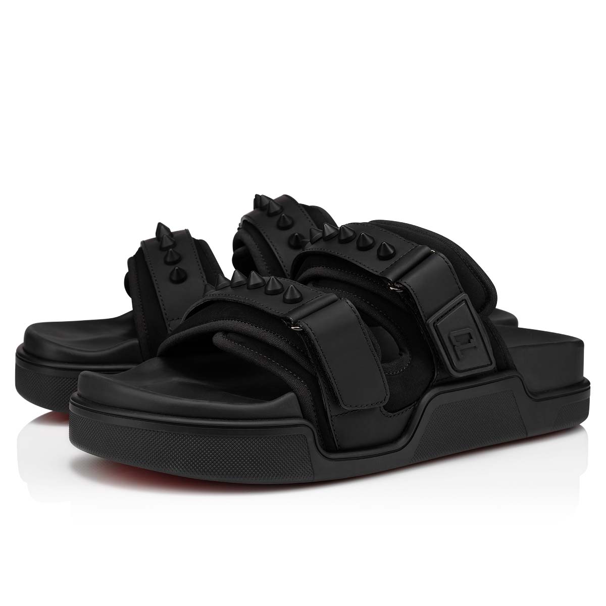 Black Men\'s Christian Louboutin Daddy Pool Man Sandals & Slides | Lkv6GkX3