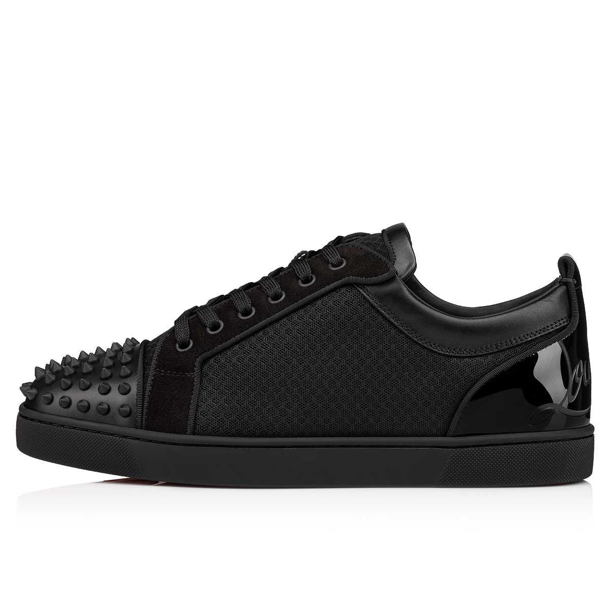 Black Men's Christian Louboutin Fun Louis Junior Spikes Low Top Sneakers | B33QpVbW