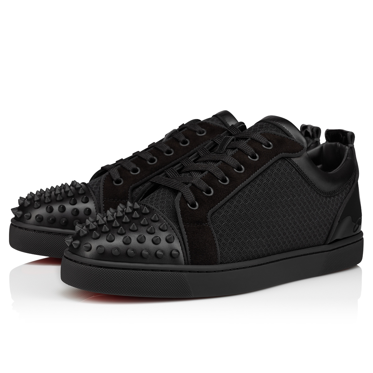 Black Men\'s Christian Louboutin Fun Louis Junior Spikes Low Top Sneakers | B33QpVbW