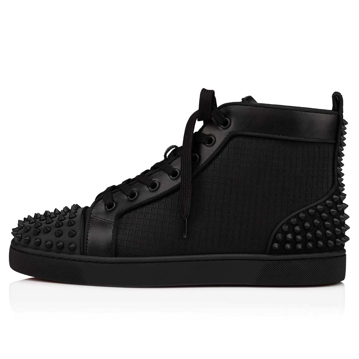 Black Men's Christian Louboutin Lou Spikes 2 High Top Sneakers | P1Qfa0fh