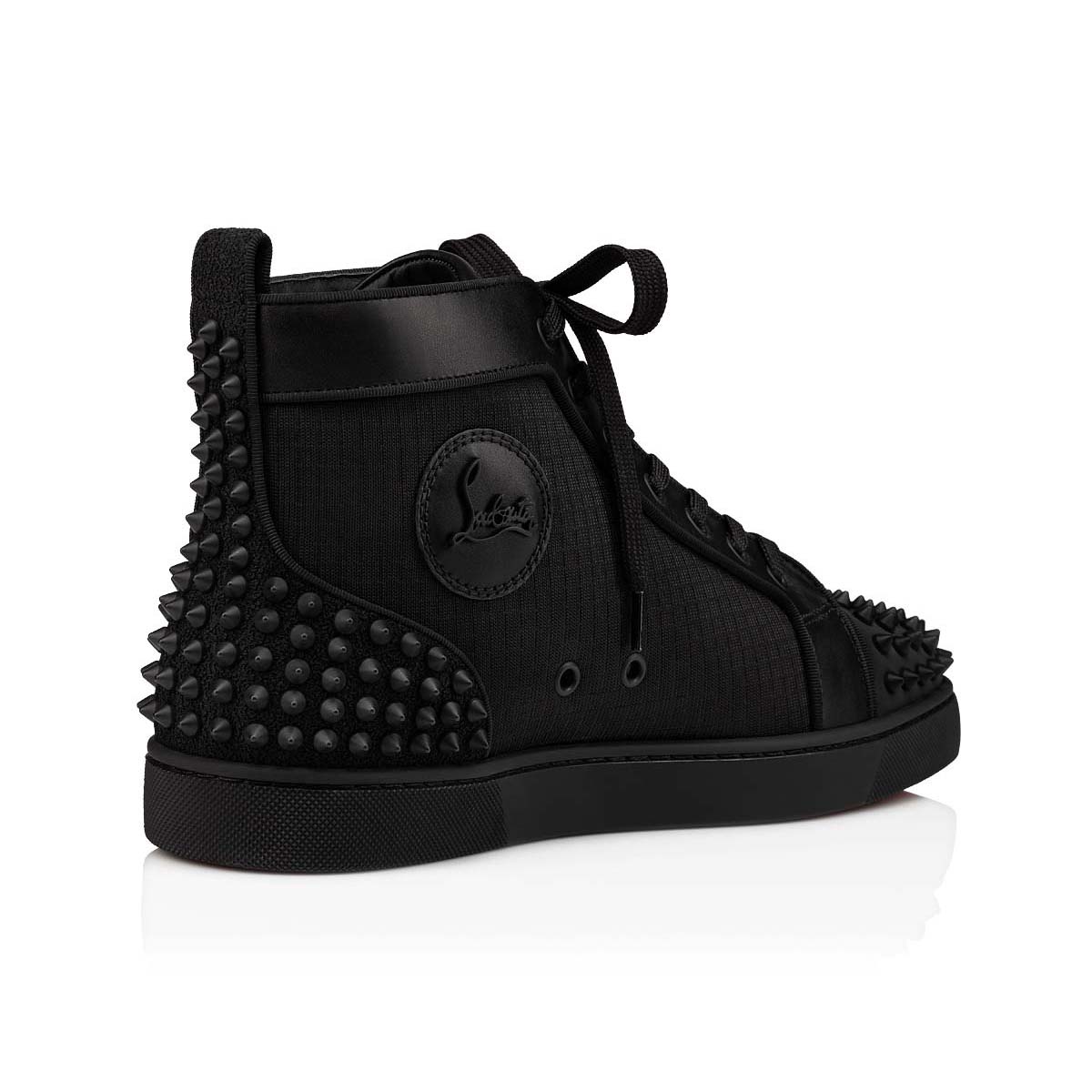 Black Men's Christian Louboutin Lou Spikes 2 High Top Sneakers | P1Qfa0fh