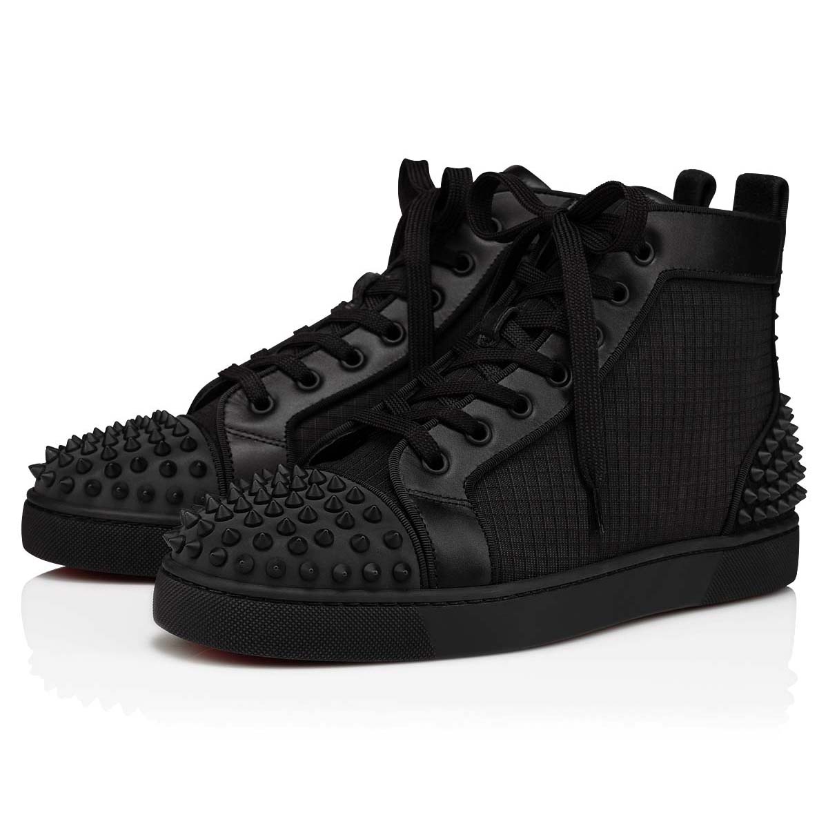 Black Men\'s Christian Louboutin Lou Spikes 2 High Top Sneakers | P1Qfa0fh