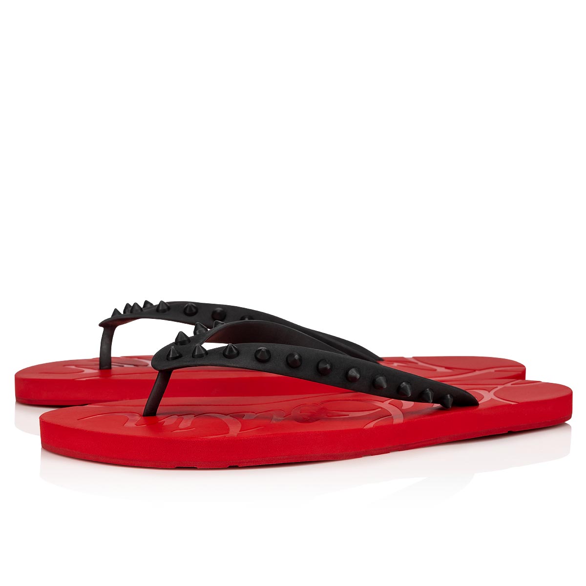 Black Men\'s Christian Louboutin Loubi Flip Man Sandals & Slides | 77jvU1IH