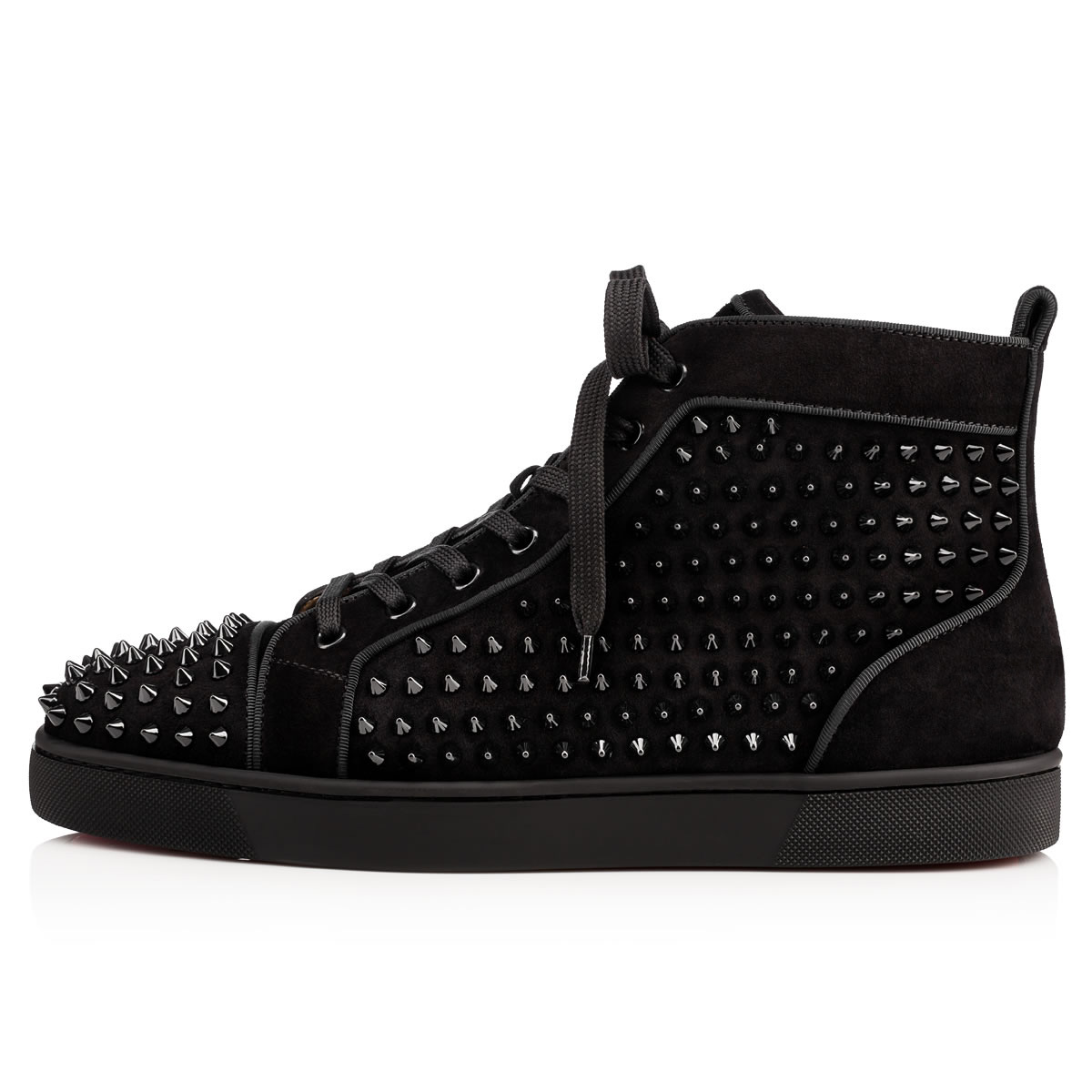 Black Men's Christian Louboutin Louis High Top Sneakers | 4kZKgQlK