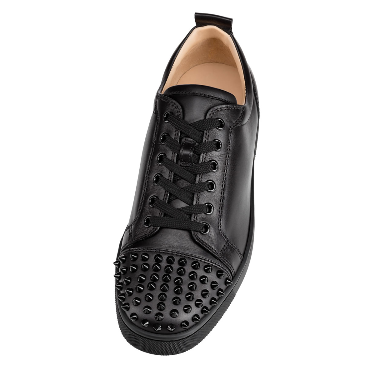 Black Men's Christian Louboutin Louis Junior Spikes Low Top Sneakers | oXo17Ymf