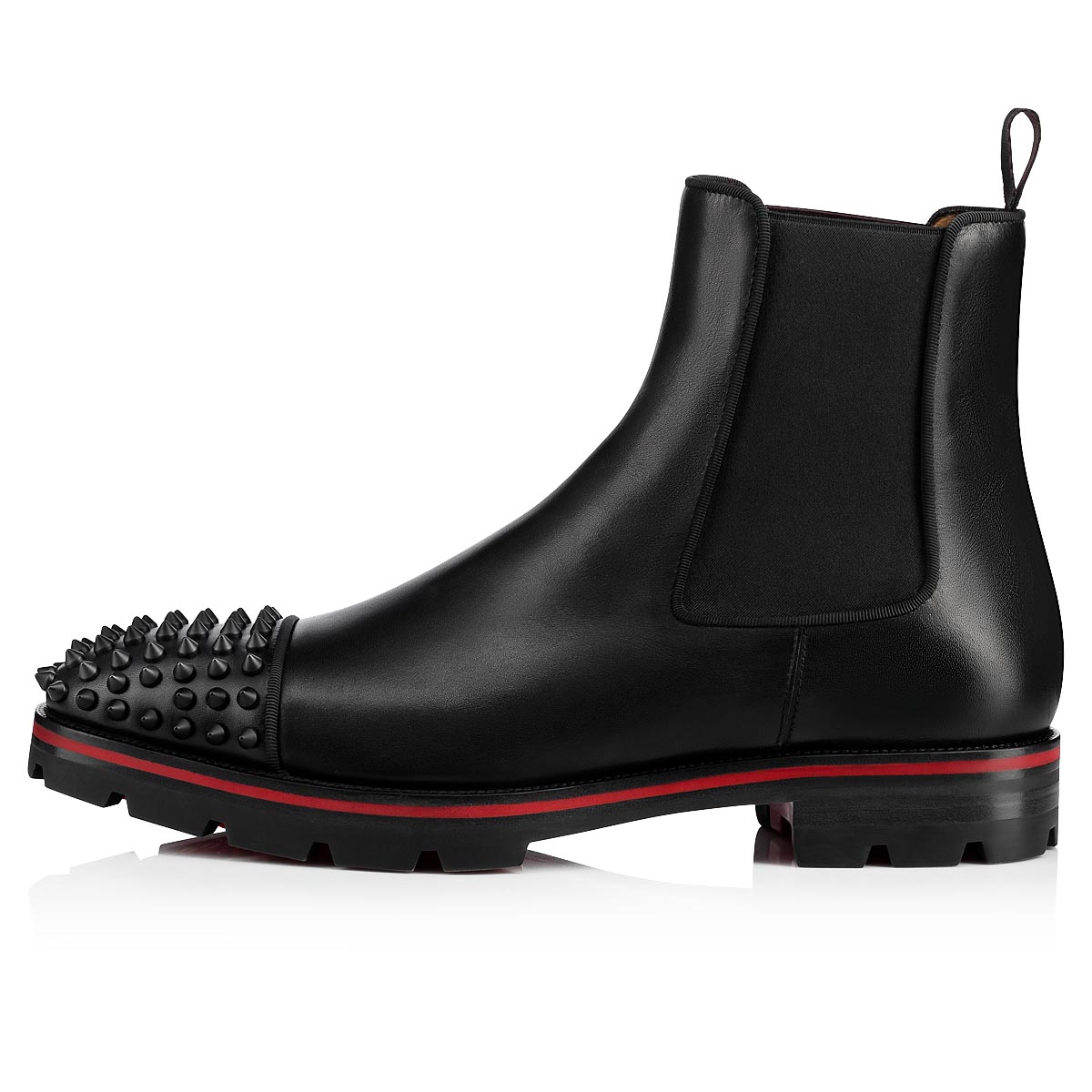 Black Men's Christian Louboutin Melon Spikes Ankle Boots | NC9CbsfT