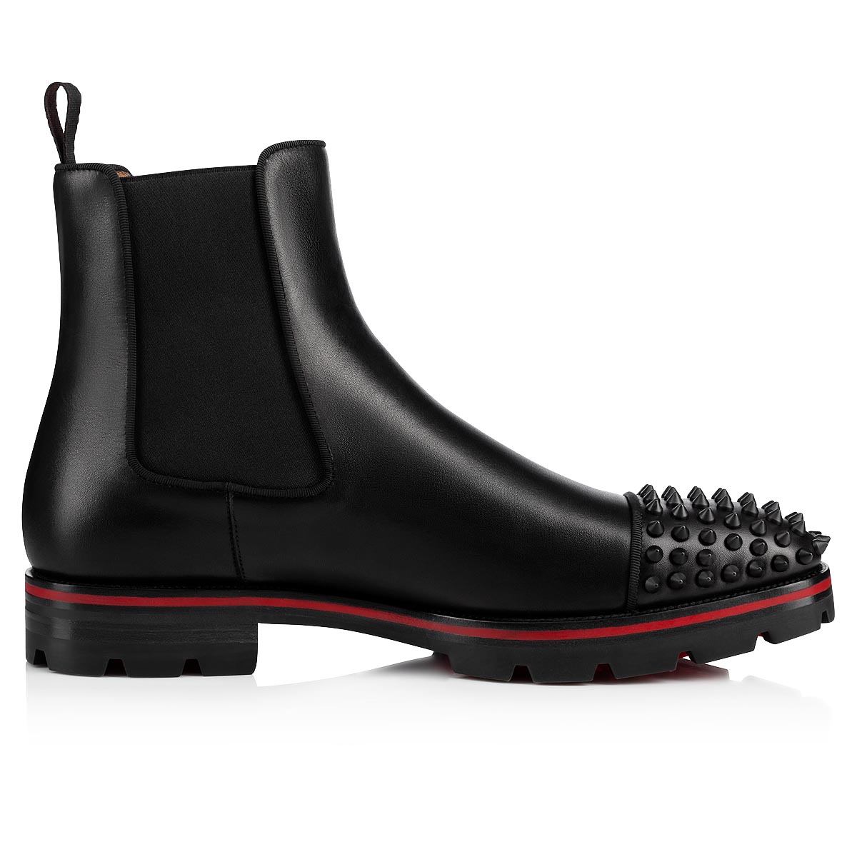 Black Men's Christian Louboutin Melon Spikes Ankle Boots | NC9CbsfT