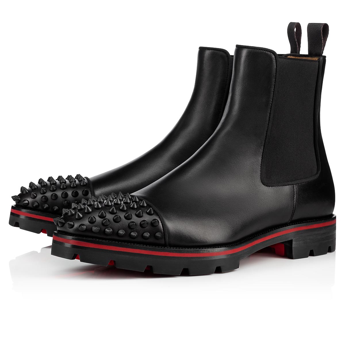 Black Men\'s Christian Louboutin Melon Spikes Ankle Boots | NC9CbsfT