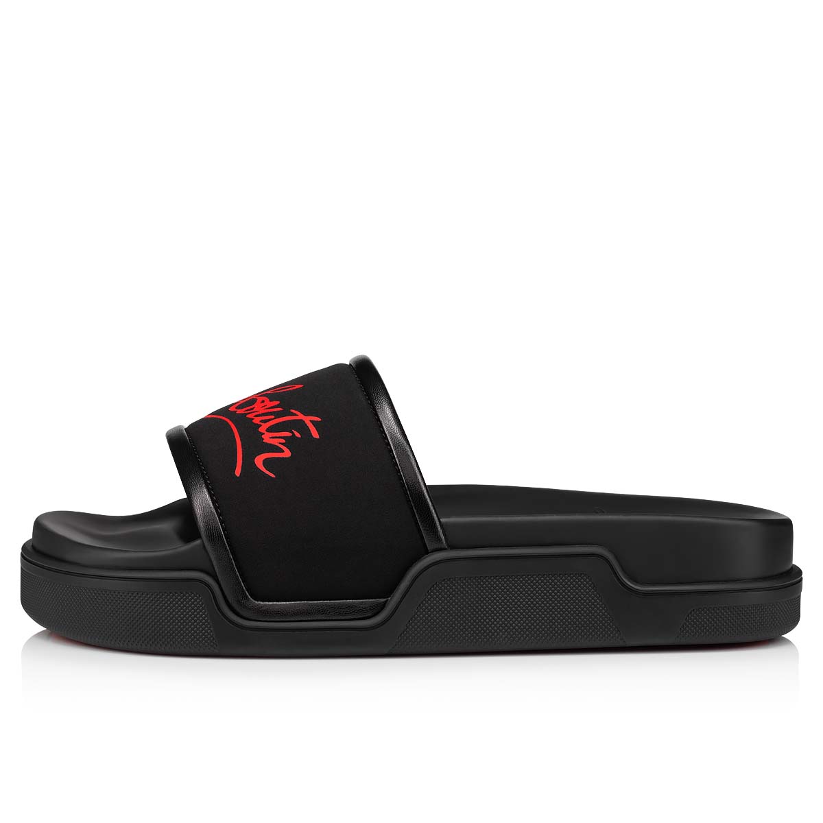 Black Men's Christian Louboutin Navy Pool Man Sandals & Slides | zUnO6m8M