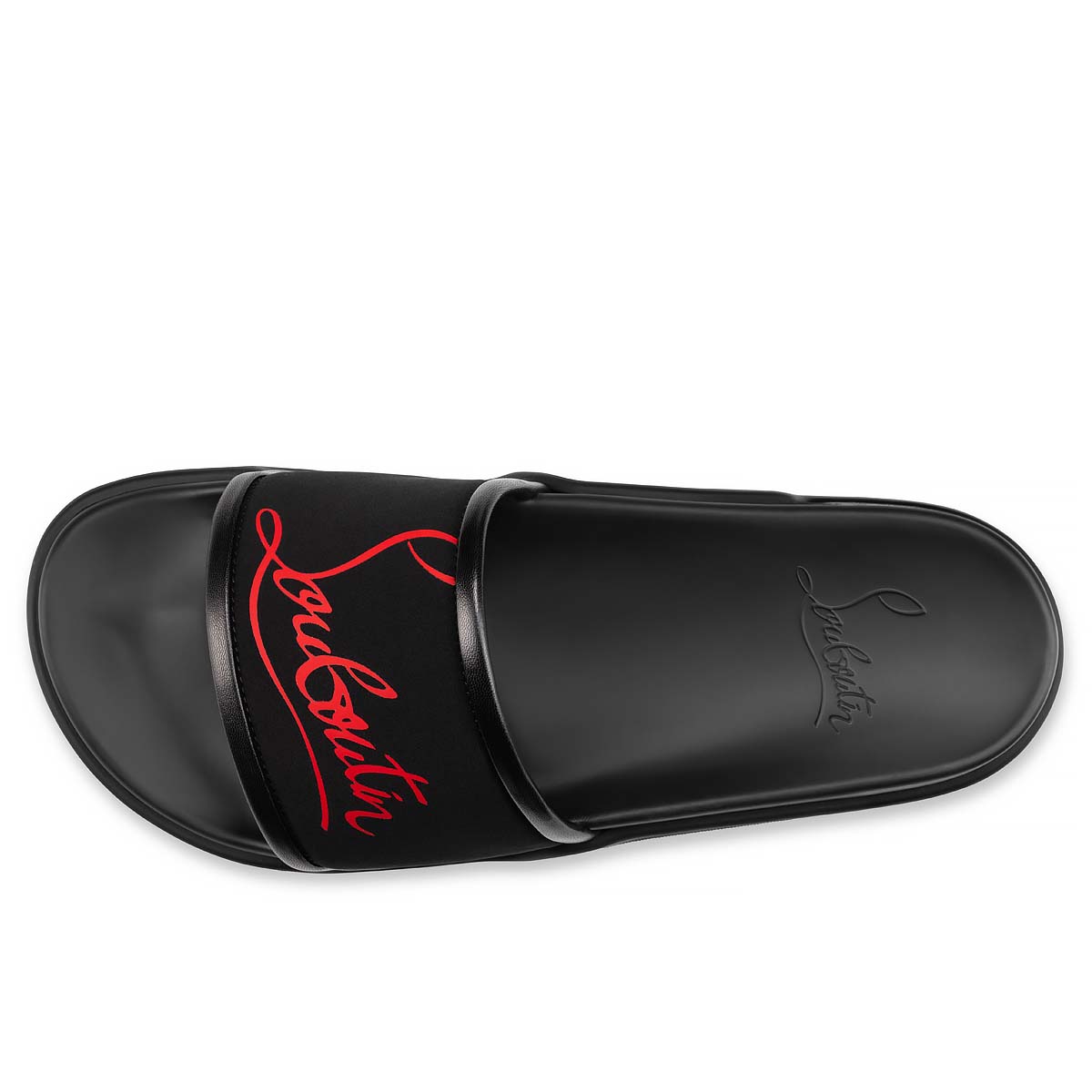 Black Men's Christian Louboutin Navy Pool Man Sandals & Slides | zUnO6m8M