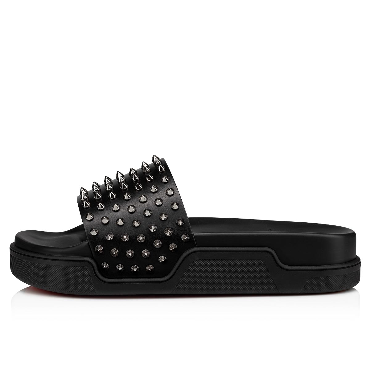 Black Men's Christian Louboutin Pool Fun Sandals & Slides | SbE4UpOi