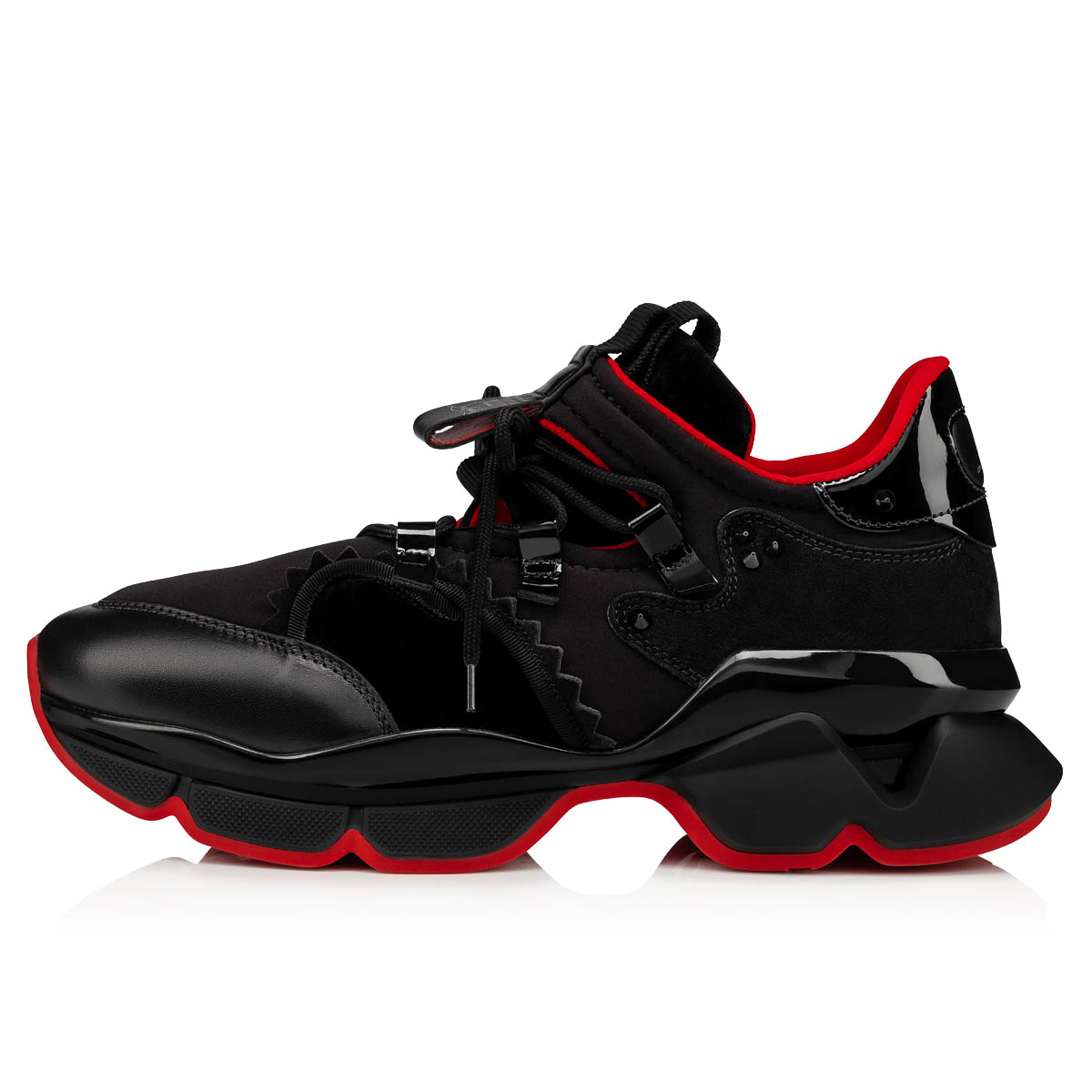 Black Men's Christian Louboutin Red-runner Low Top Sneakers | skTfTfgn