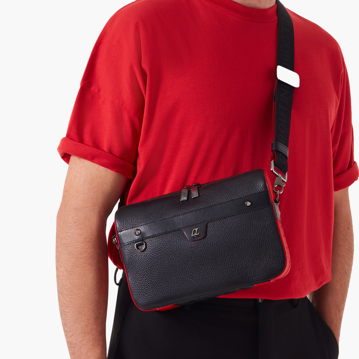 Black Men's Christian Louboutin Ruisbuddy Messenger Bags | 1SffQplu