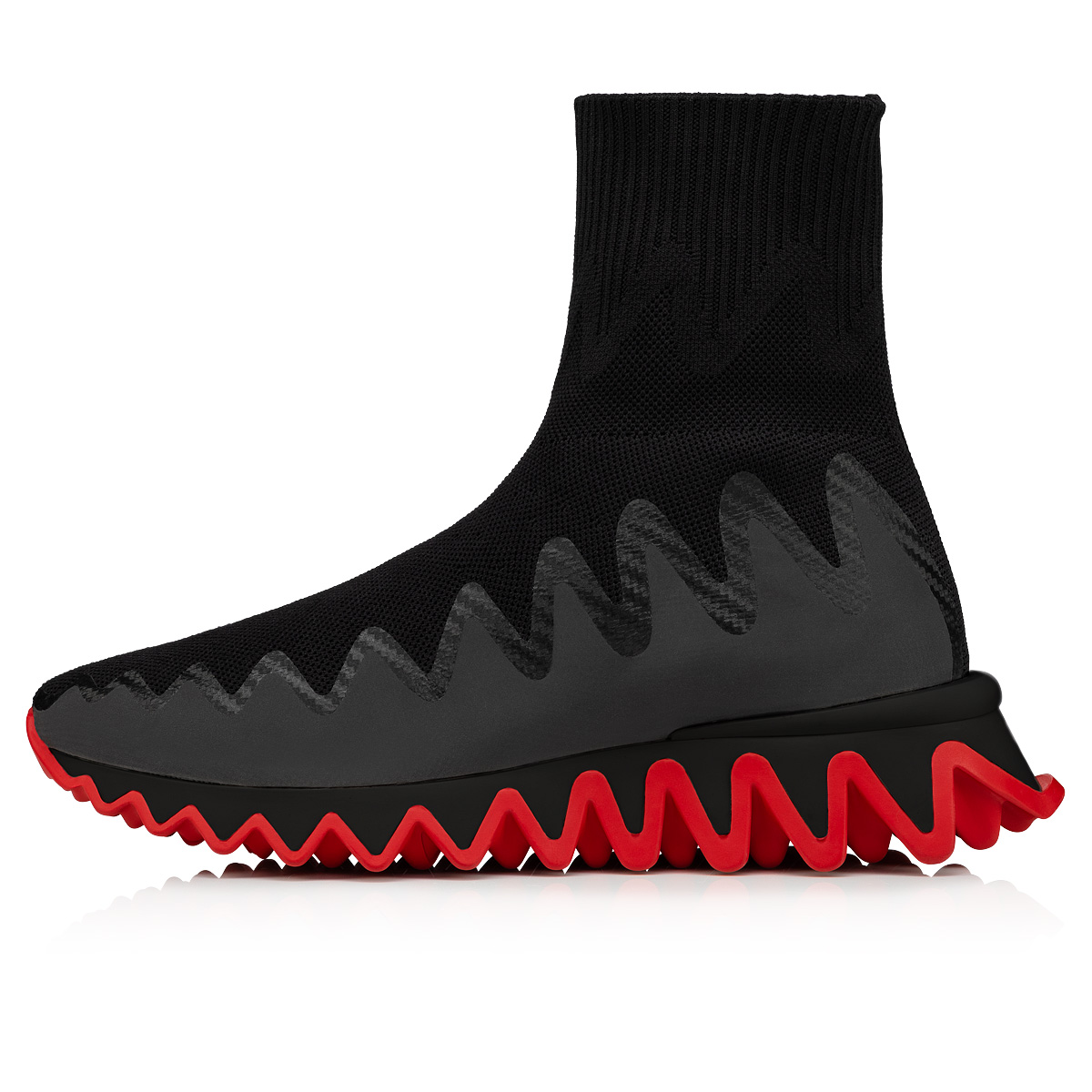 Black Men's Christian Louboutin Sharky Sock Man High Top Sneakers | X0wBdlsQ