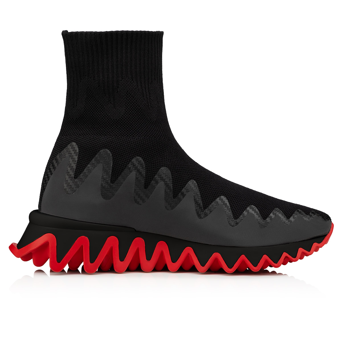 Black Men's Christian Louboutin Sharky Sock Man High Top Sneakers | X0wBdlsQ